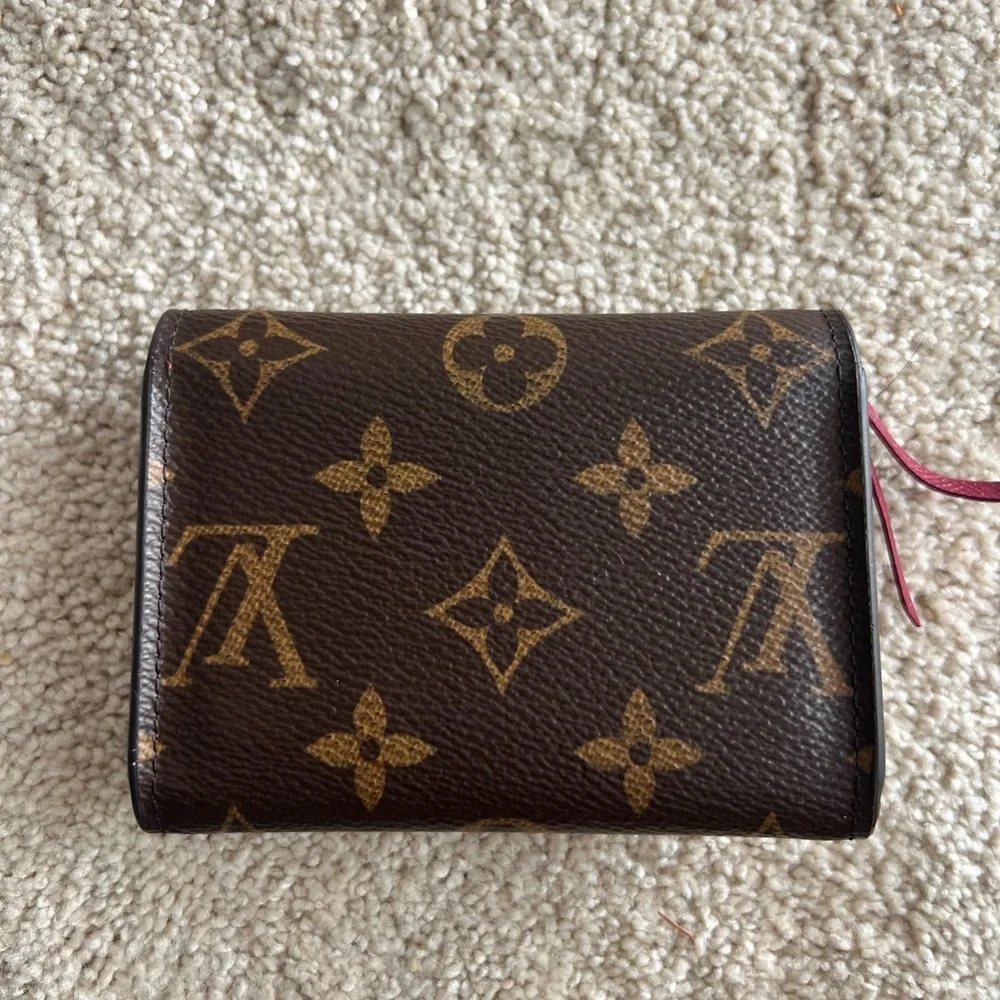 Louis Vuitton Monogram Key & Card Holder Brown with Red Button